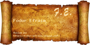Fodor Efraim névjegykártya